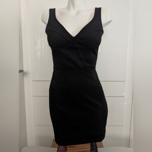 bebe Black Sleeveless Bodycon Dress - Classic V-Neck Size XS